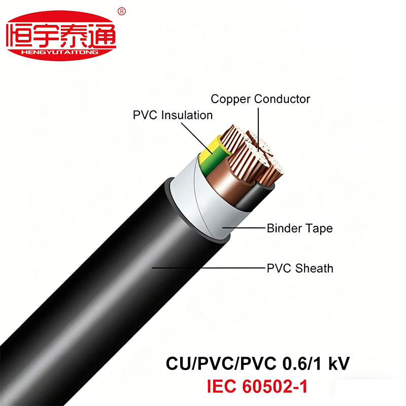 Cavo elettrico isolato in PVC con conduttore in rame a bassa tensione NYY