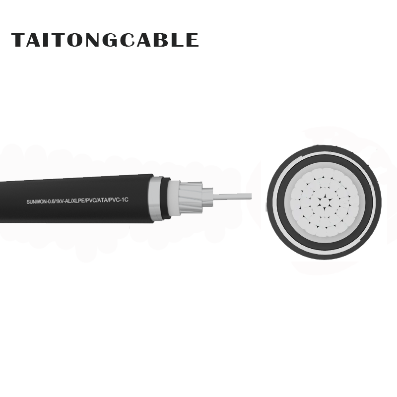 Cavi elettrici con guaina in PVC isolati XLPE con conduttore in alluminio armato ATA unipolare a bassa tensione
